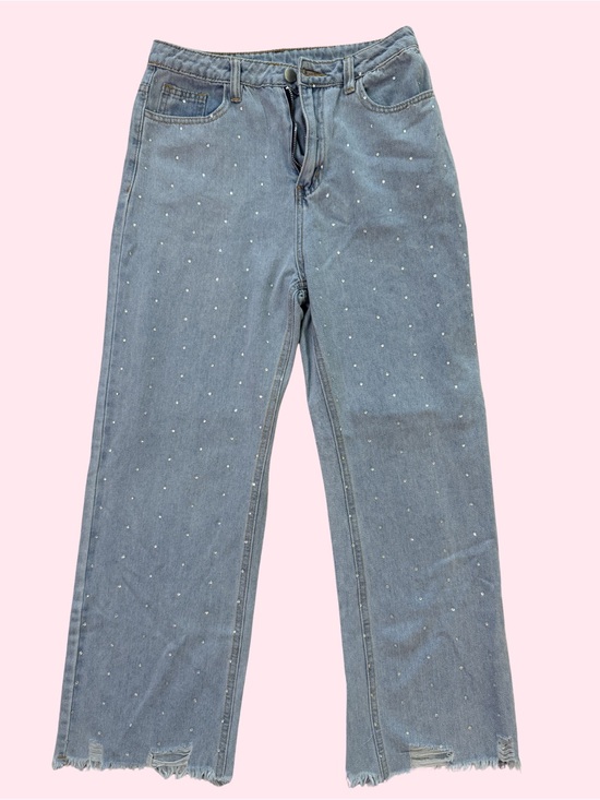 Mable Denim - Mable Light Blue Diamond -Dotted Wide Leg Jeans